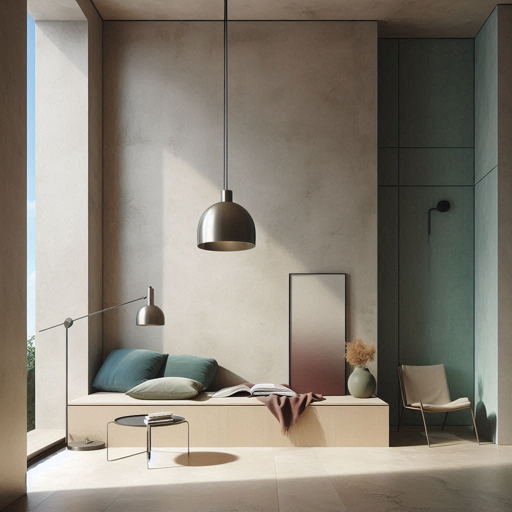 Render zona giorno spazio lettura con panca (1)